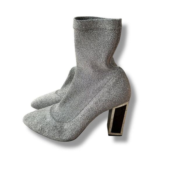 Kat Maconie Silver Ankle Sock Boots - Size 37 (US 6) - Picture 2 of 12